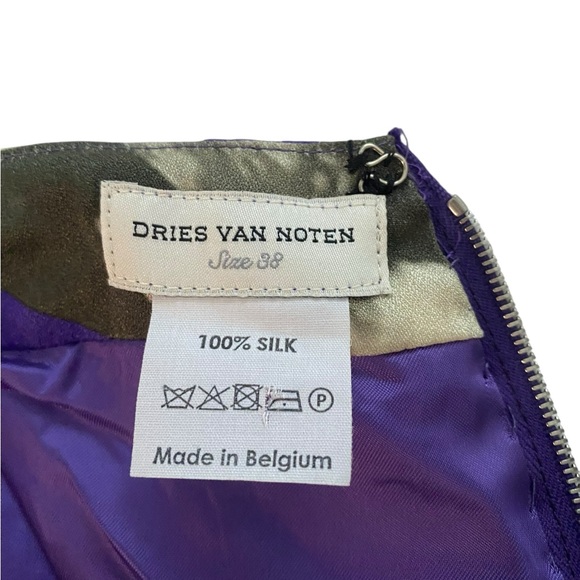 Dries Van Noten Metallic and Purple Silk Skirt - Picture 6 of 6